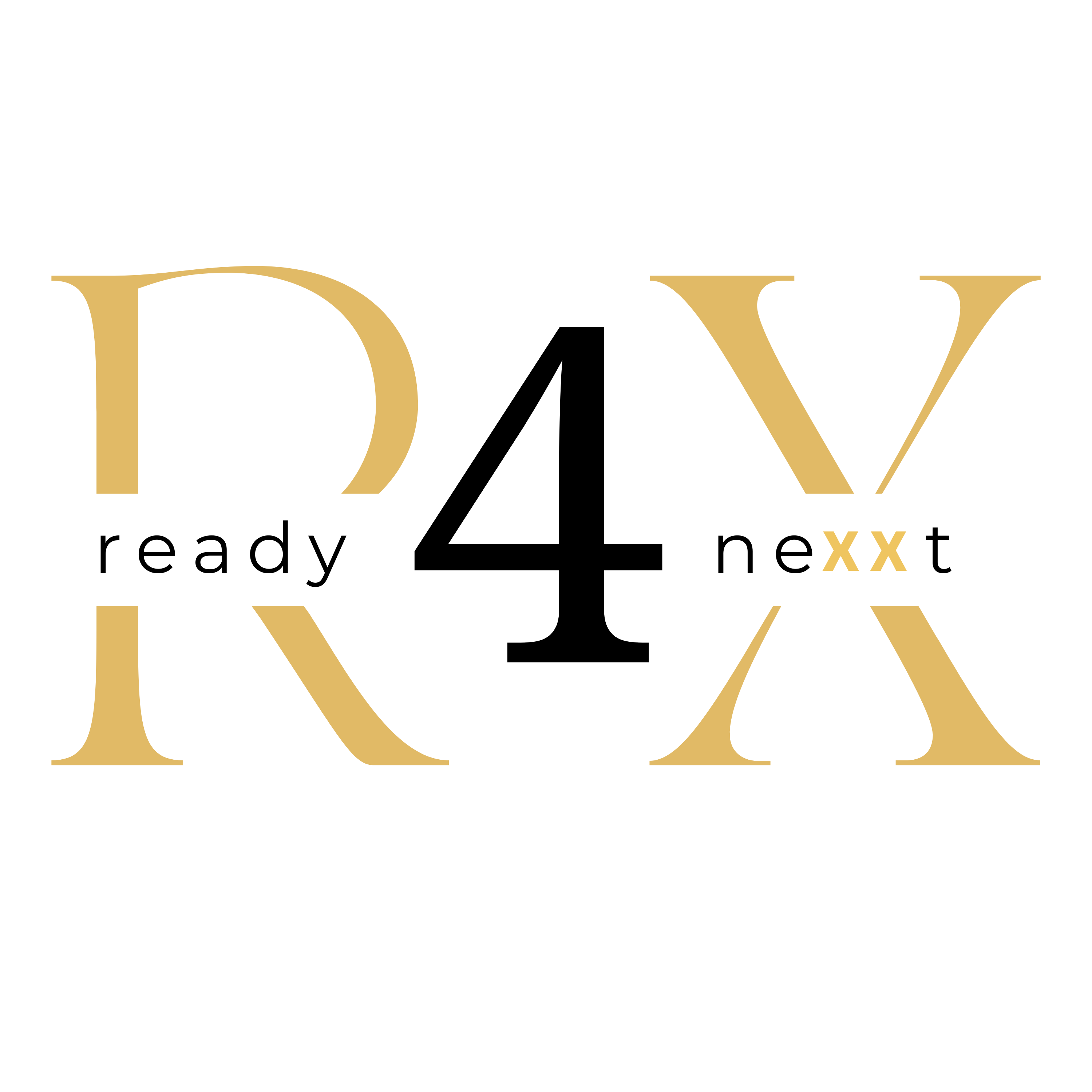 Ready4nexxt Logo mit XX in Weiß-Gold